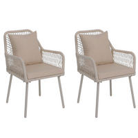 GARTENSTUHL 2er-Set 81x54x62cm Creme - Creme, Metall (54/81/62cm) - PROREGAL