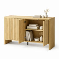 SIDEBOARD in Eiche-Optik 147x40x77 cm mit 4 Türen und verstellbaren Einlegeböden - Eichefarben, Holzwerkstoff (40/77/147cm) - IVMEU