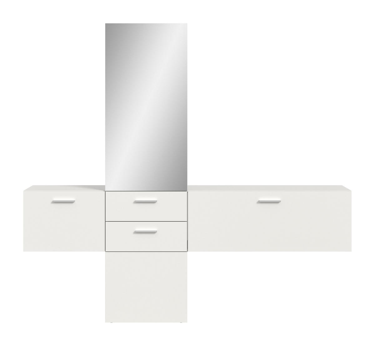 GARDEROBEN-SET VAGA 3.tlg (B/H/T: ca. 208/190/36 cm) in weiß/weiß - Weiß, Holzwerkstoff (208/190/36cm)