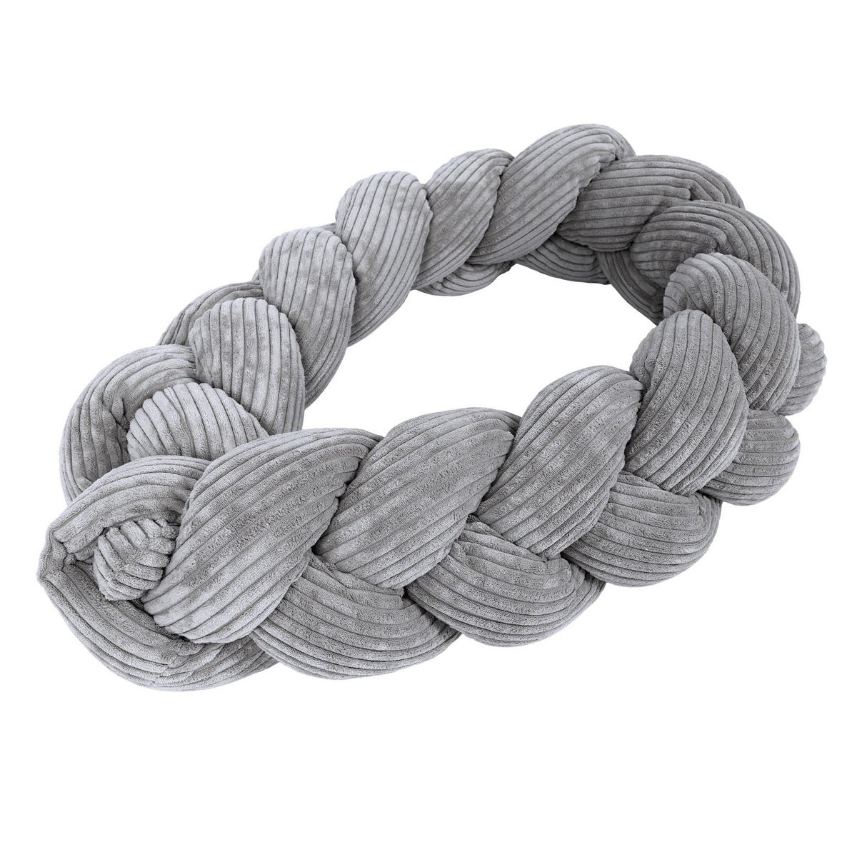 BETTUMRANDUNGSSCHUTZ geflochtene Bettschlange aus Cord, 150 cm, Grau - Grau, Textil - MeowBaby