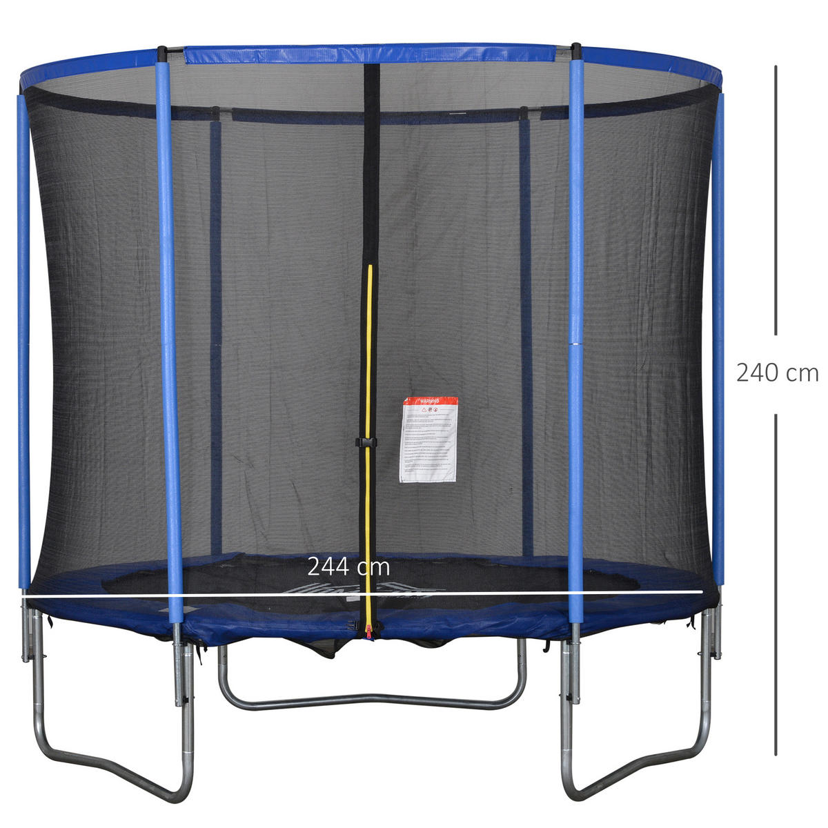 TRAMPOLIN, Blau+Schwarz, Stahl, Kunststoff - Blau, Metall (244/240/244cm) - HOMCOM