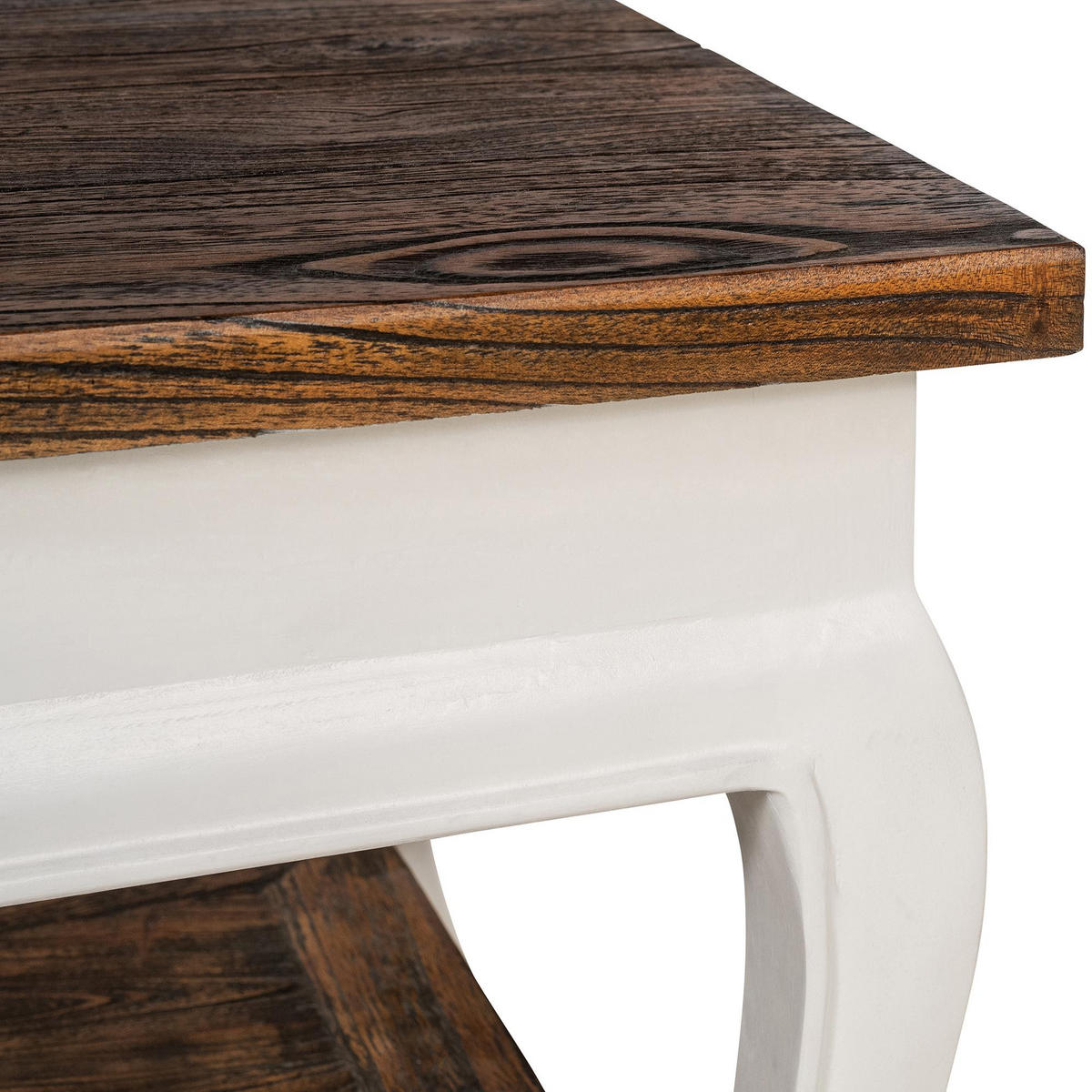 COUCHTISCH eckig 60/60/50 cm Holz Dunkelbraun - Dunkelbraun/Weiß, Holz (60/60/50cm) - CLP