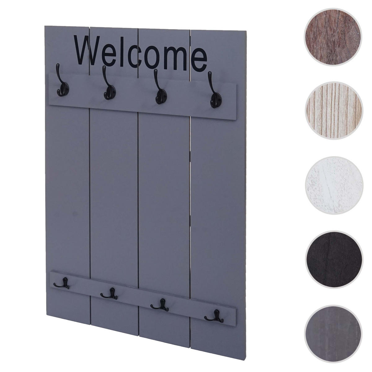 WANDGARDEROBE WELCOME SHABBY Grau, Blau - Blau/Grau, Holz (60/90/8cm) - MCW