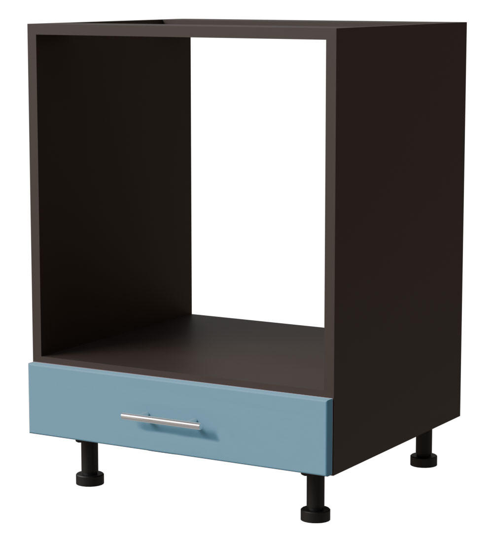 HERDUMBAUSCHRANK Bari D11K/60 Lava / RAL 5024 pastellblau 60 / 50 / 82cm - Blau/Dunkelgrau, Holz/Holzwerkstoff (60/82/50cm) - Feldmann-Wohnen