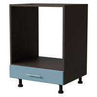 HERDUMBAUSCHRANK Bari D11K/60 Lava / RAL 5024 pastellblau 60 / 50 / 82cm - Blau/Dunkelgrau, Holz/Holzwerkstoff (60/82/50cm) - Feldmann-Wohnen