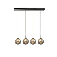 HÄNGELEUCHTE Energie 4-flammig 70/15/150 cm - Grau, Glas (70/15/150cm) - Nettlife