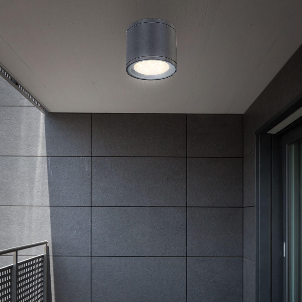 LED AUSSENDECKENLEUCHTE Aluminium Grau - Grau, Glas (15/15/9.2cm) - Globo Lighting