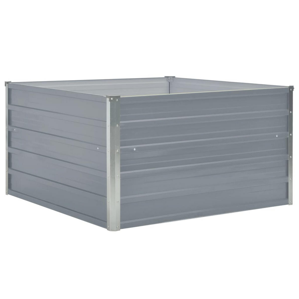 HOCHBEET 100/100/45 Cm Verzinkter Stahl Grau - Grau, Metall (100/45/100cm) - vidaXL
