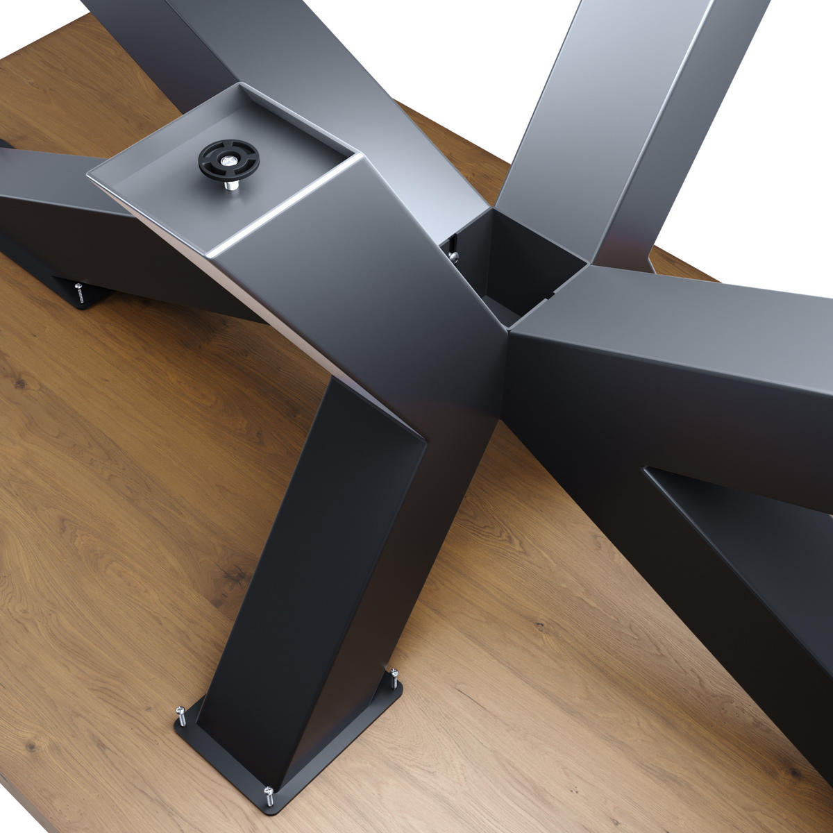 TISCHBEINE Acamar Extreme Metall Schwarz 200/70/72 cm - Schwarz, Metall (80/72/200cm) - Metalo Pro