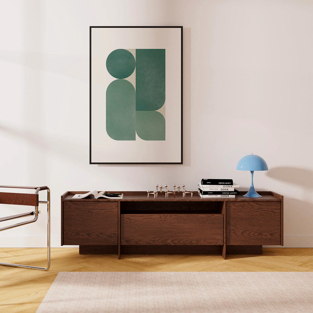 TV OMARICA Japandi Temni les - rjava, leseni material (197/57/38cm) - Petits-meubles