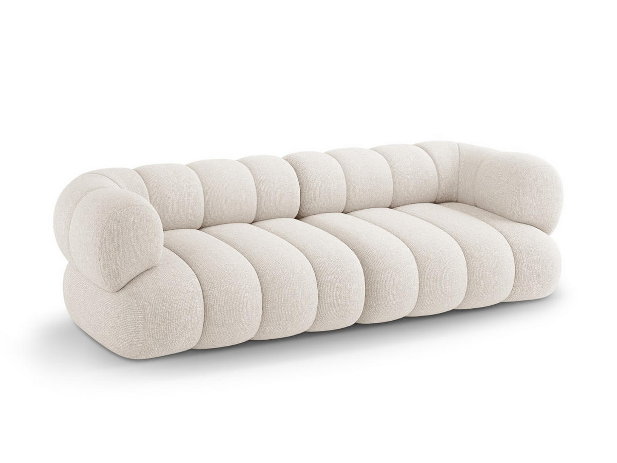 SOFA Koge aus Chenille-Stoff leichtes beige 4 Sitzplätze - Creme, Textil (95/70/240cm) - Cosmopolitan Design