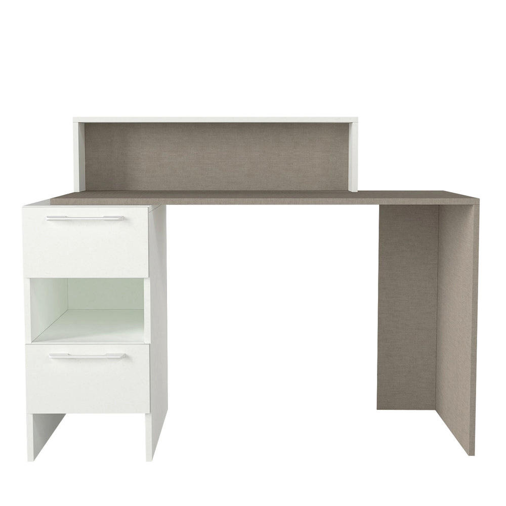 SCHREIBTISCH Mikasa Weiß Grau - Weiß/Grau, Holzwerkstoff (60/127/98cm) - moebel17
