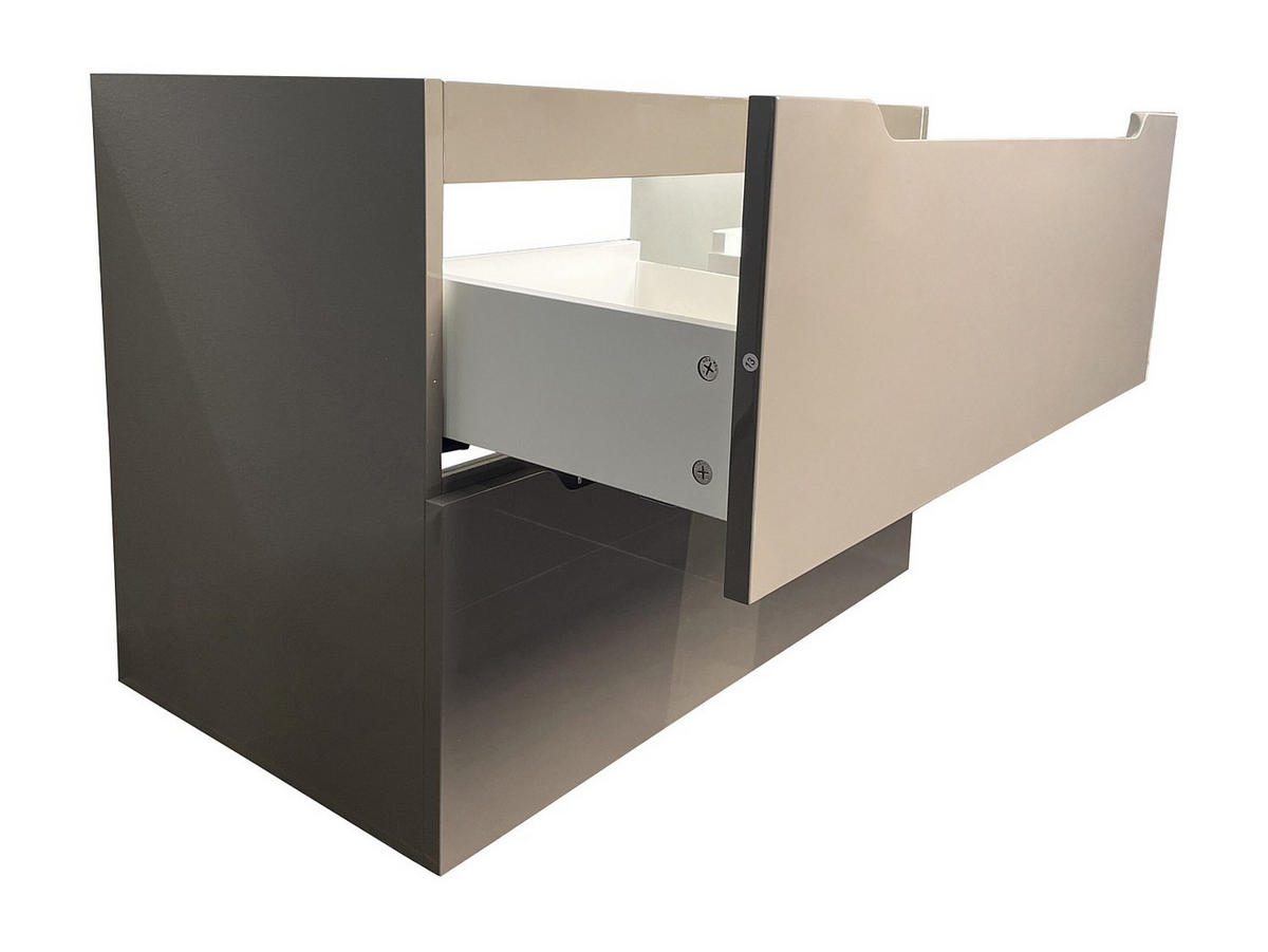 WASCHBECKENUNTERSCHRANK hängend - 80 cm - Taupe - STEFANIE - Braun, Holz (80/57/46cm) - Vente-Unique