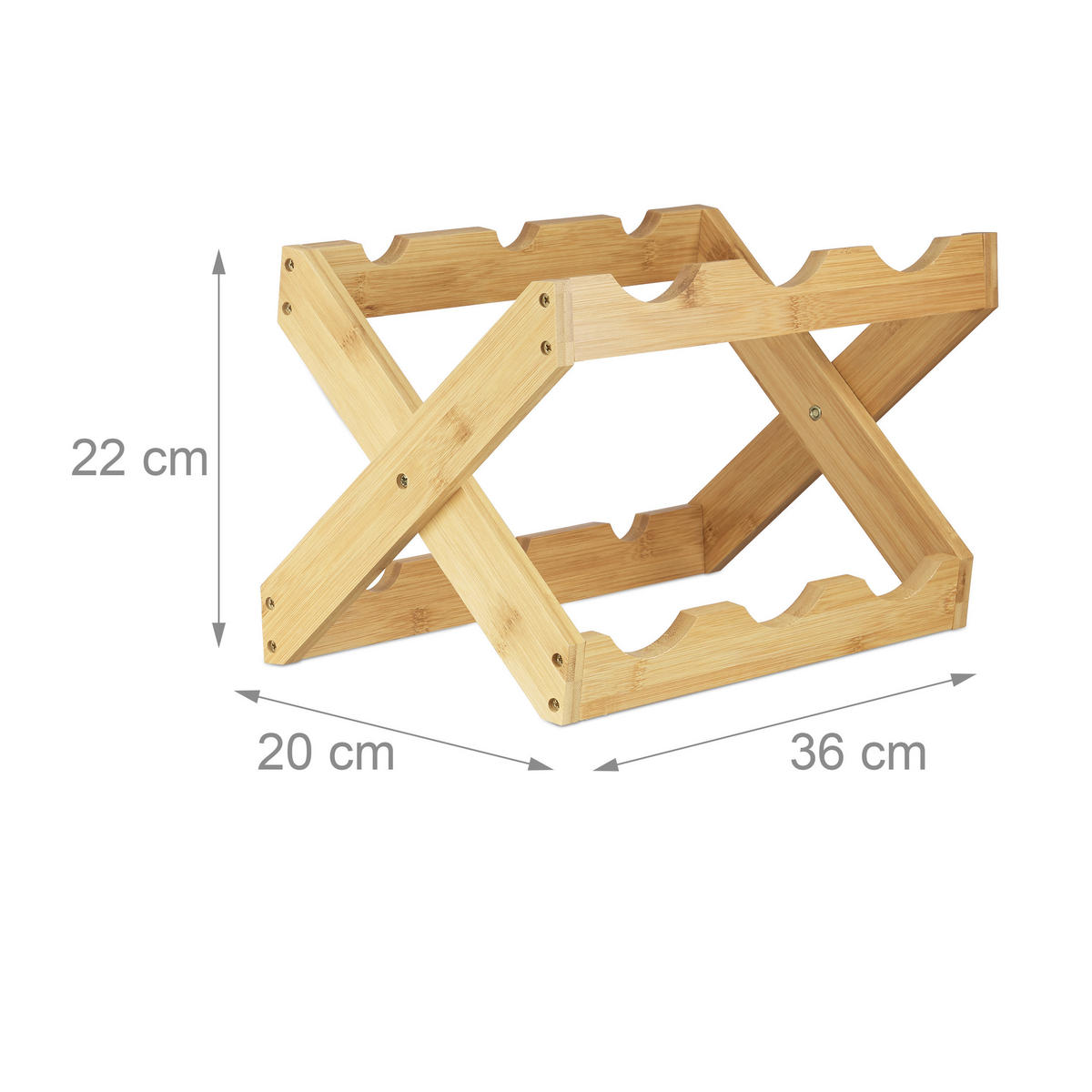WEINREGAL - Hellbraun, Holz (36/22/20cm) - Relaxdays