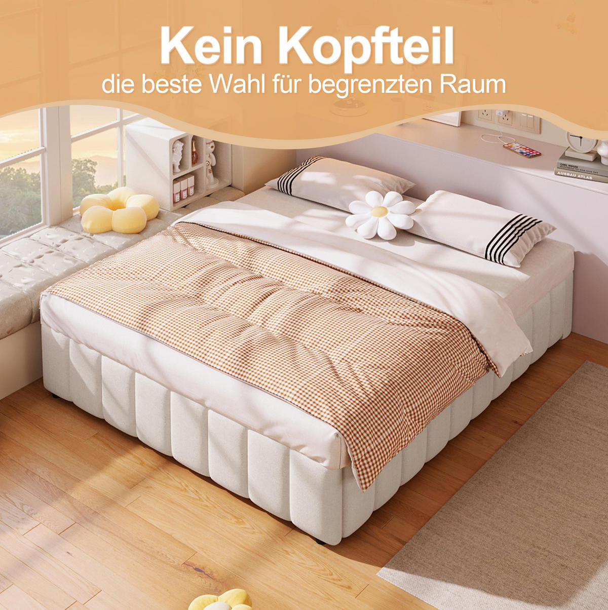 POLSTERBETT 90/200 cm aus französischem Samt mit LED-Beleuchtung und Stauraumbänken Rosa - Rosa, Textil (90/200cm) - Modenvie