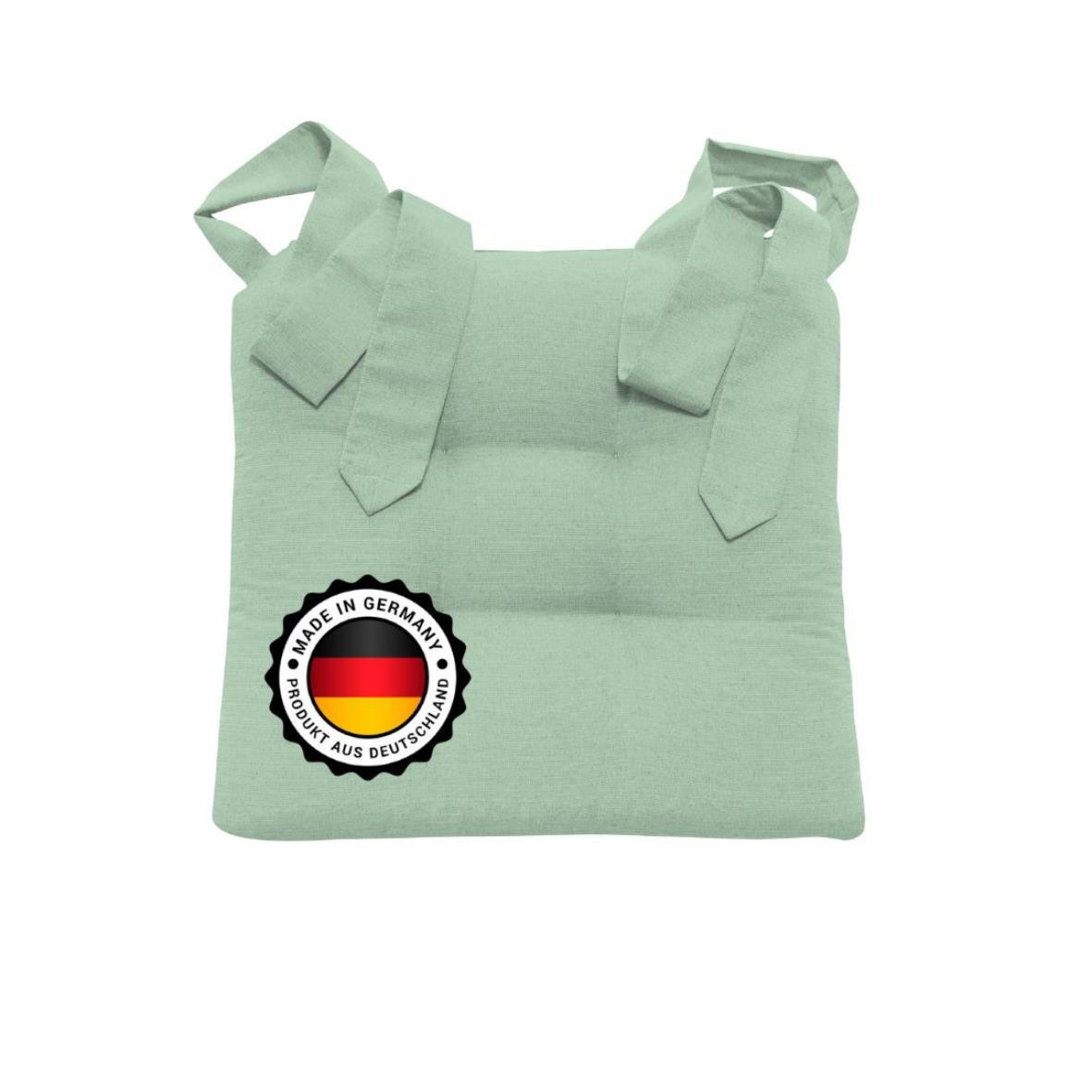 STUHLKISSEN mit Schleifenband - Mintgrün, Textil (46/42/7cm) - Bonvionn