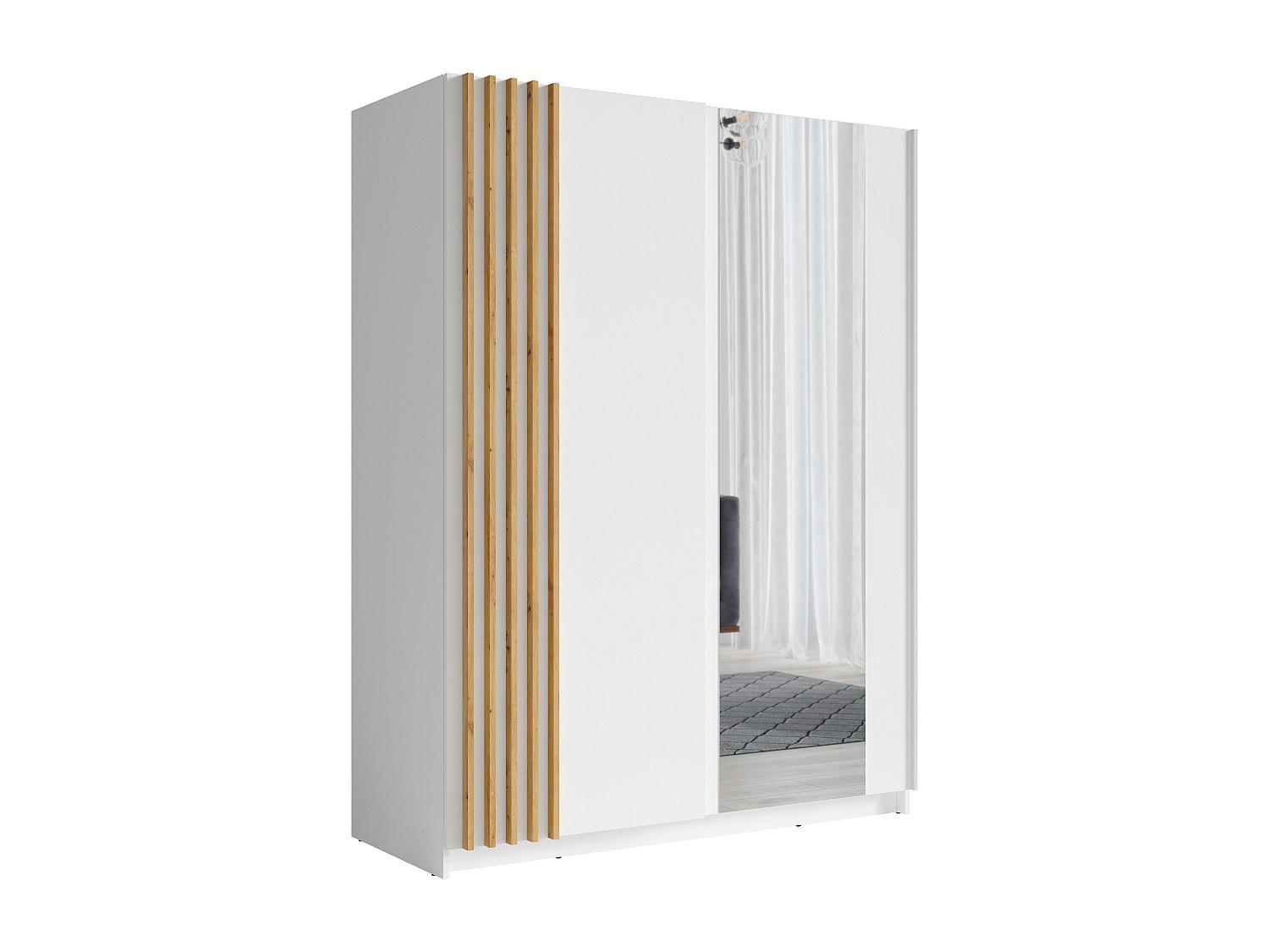 KLEIDERSCHRANK - 150.6 cm x 62 cm - holz - weiß Calela - Weiß, Holz (150.6/198.5/62cm) - Vente-Unique