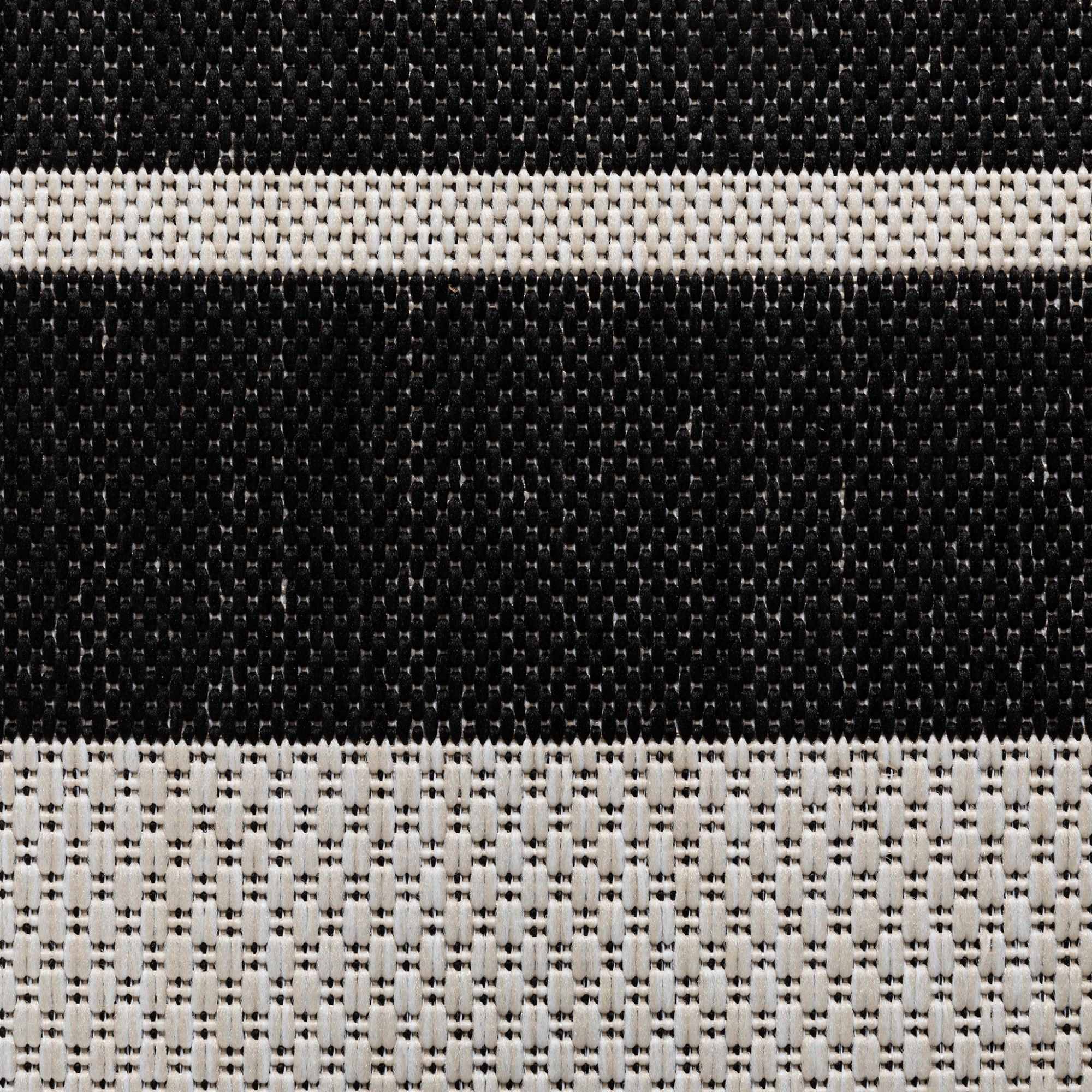 Thumbnail - Steffensmeier Outdoorteppich, Schwarz, Textil, Gestreift, Rechteckig, 133x190 cm, wasserabweisend, Teppiche & Böden, Tep...