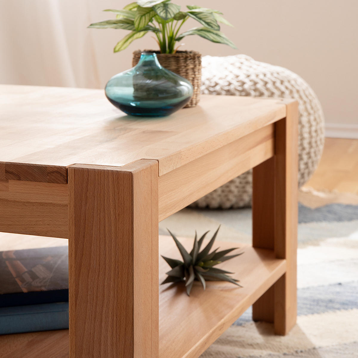 COUCHTISCH - Kernbuche Massiv - Kernbuche, Holz (70/70/38cm) - home24