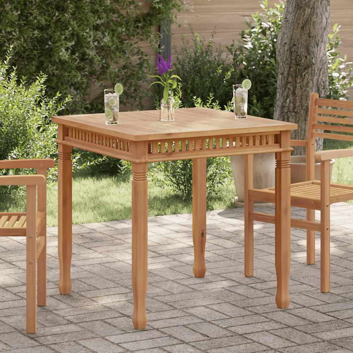 GARTEN-ESSTISCH 80/80/80 Cm Massivholz Teak - Braun, Holz (80/80/80cm) - vidaXL
