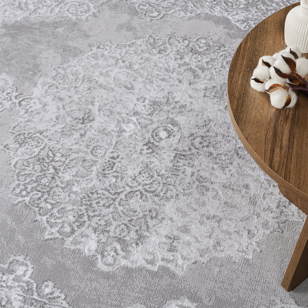 VINTAGE-TEPPICH 120x170 cm Weiß - Beige, Naturmaterialien/Textil (120/170cm) - LIVABLISS