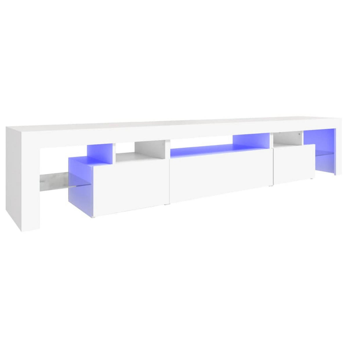TV-SCHRANK Mit Led-Leuchten Weiß 215/36,5/40 Cm - Weiß, Holz (215/40/36.5cm) - vidaXL