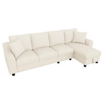 ECKSOFA 280/136/82 cm Beige mit aufklappbarem Stauraum und klappbare Rückenlehne mit Getränkehaltern - Beige, Textil (136/82/280cm) - Oxeza