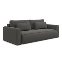 3-SITZER SOFA mit Schlaffunktion Samt Stoff Grau - Dunkelgrau/Schwarz, Kunststoff/Textil (238/82/105cm) - LaMiaSofa