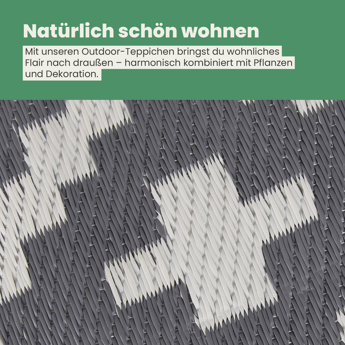 OUTDOORTEPPICH Teppich Wetterfest und UV-Beständig ( 160x230cm / Ethno ) für Garten, Balkon, Terrasse - Hellgrau/Grau, Kunststoff (160/230cm) - Bestlivings