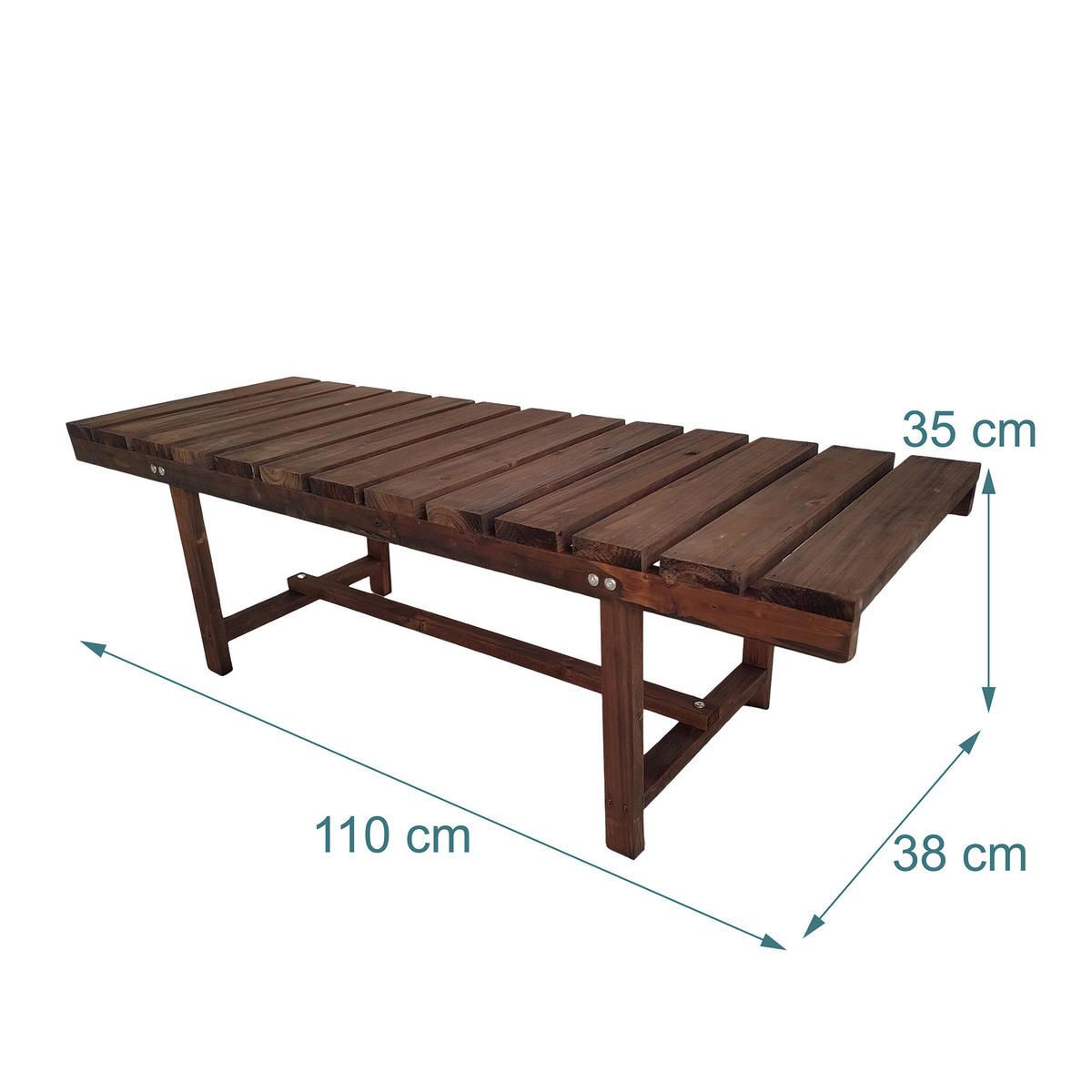 GARTENBANK - Braun, Holz (110/35/38cm) - Relaxdays