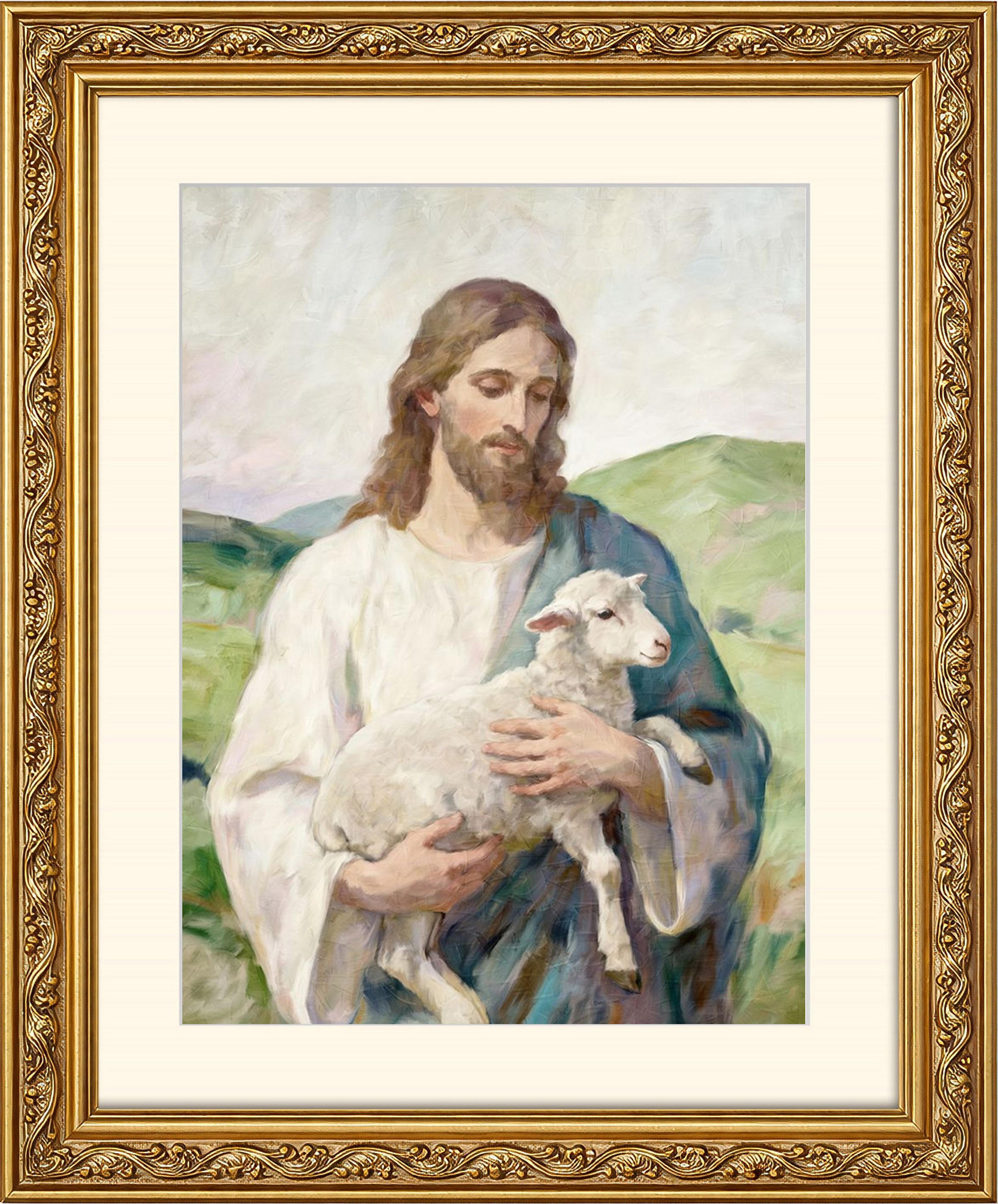 BILD gerahmt 53x63 cm Jesus - Beige, Holz (53/63cm) - artissimo