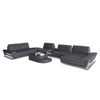 WOHNLANDSCHAFT Bari XXL - Grau, Leder (456/89/329cm) - Sofa Dreams