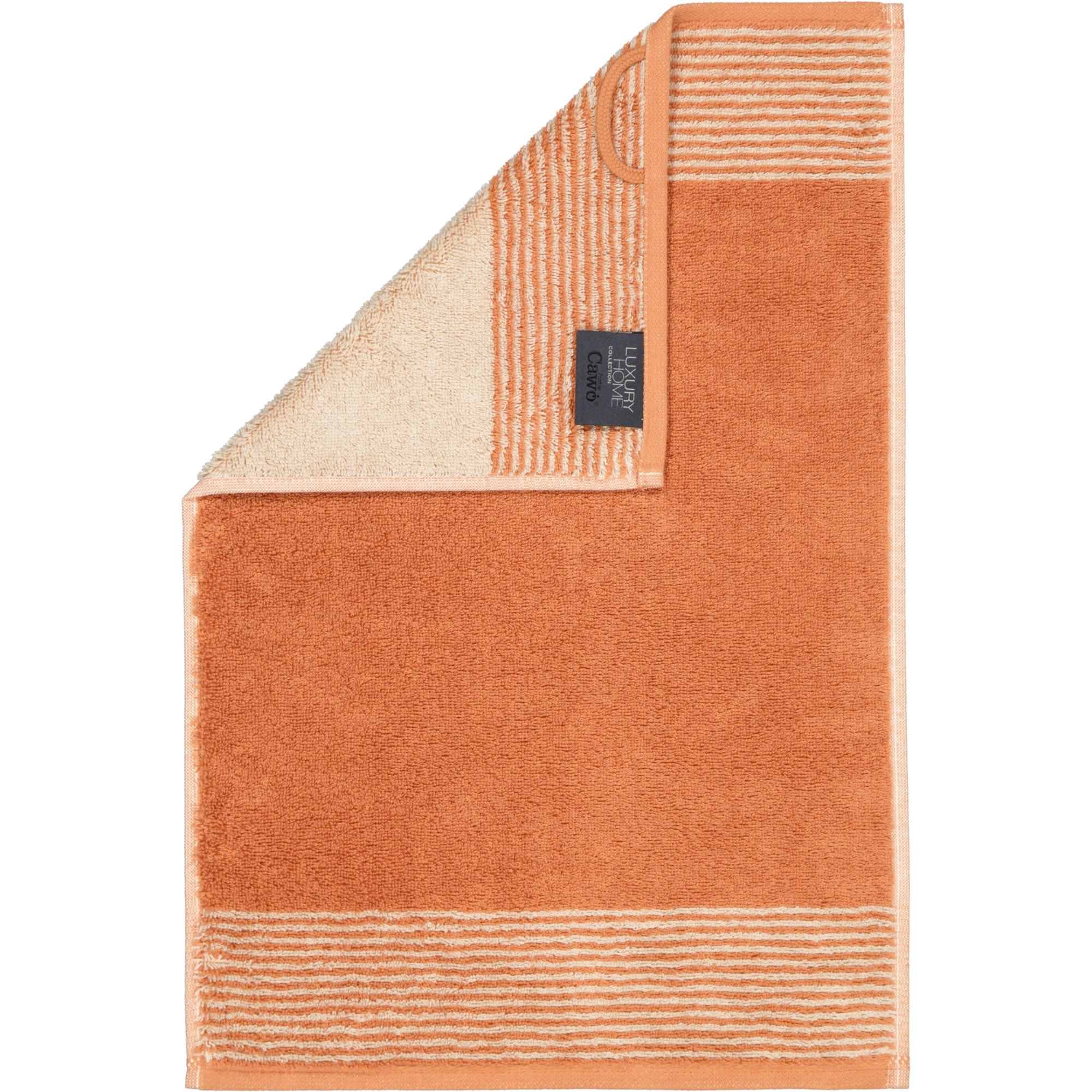 GÄSTETUCH LUXURY HOME TWO-TONE 590 KUPFER - 32 - Orange, Naturmaterialien/Textil (30/50cm) - Cawoe