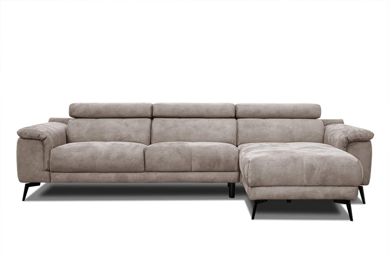 ECKSOFA FIERO 4-Sitzer, beige - Beige/Schwarz, Holzwerkstoff/Textil (288/170cm) - Courtois Laville
