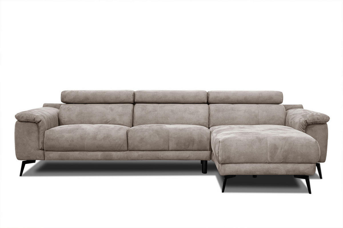 ECKSOFA FIERO 4-Sitzer, beige - Beige/Schwarz, Holzwerkstoff/Textil (288/170cm) - Courtois Laville
