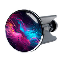 WASCHBECKENSTÖPSEL Lumen - Blau/Lila, Kunststoff/Metall (4/7/7cm) - Sanilo