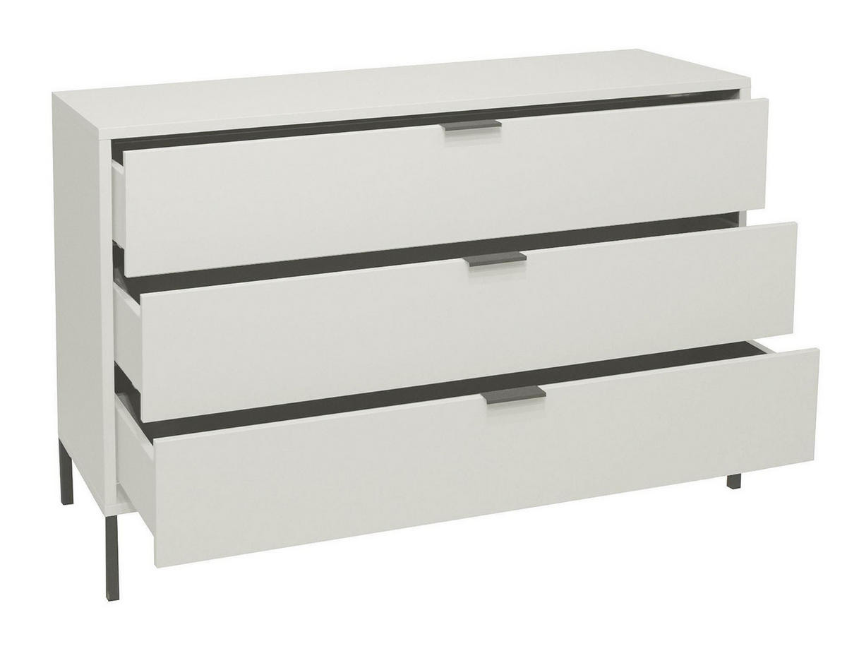 KOMMODE Erna 119x45x82 Kreidegrau matt Lack - Hellgrau, Holzwerkstoff (119/82/45cm) - 58aufmkessel