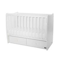 BABYBETT MATRIX NEW 120 x 60 cm weiß 120 x 60 cm, Schaukelfunktion, 2 Schubladen, 2 Ebenen, Schlupfsprossen - Weiß, Holzwerkstoff (60/120cm) - Lorelli
