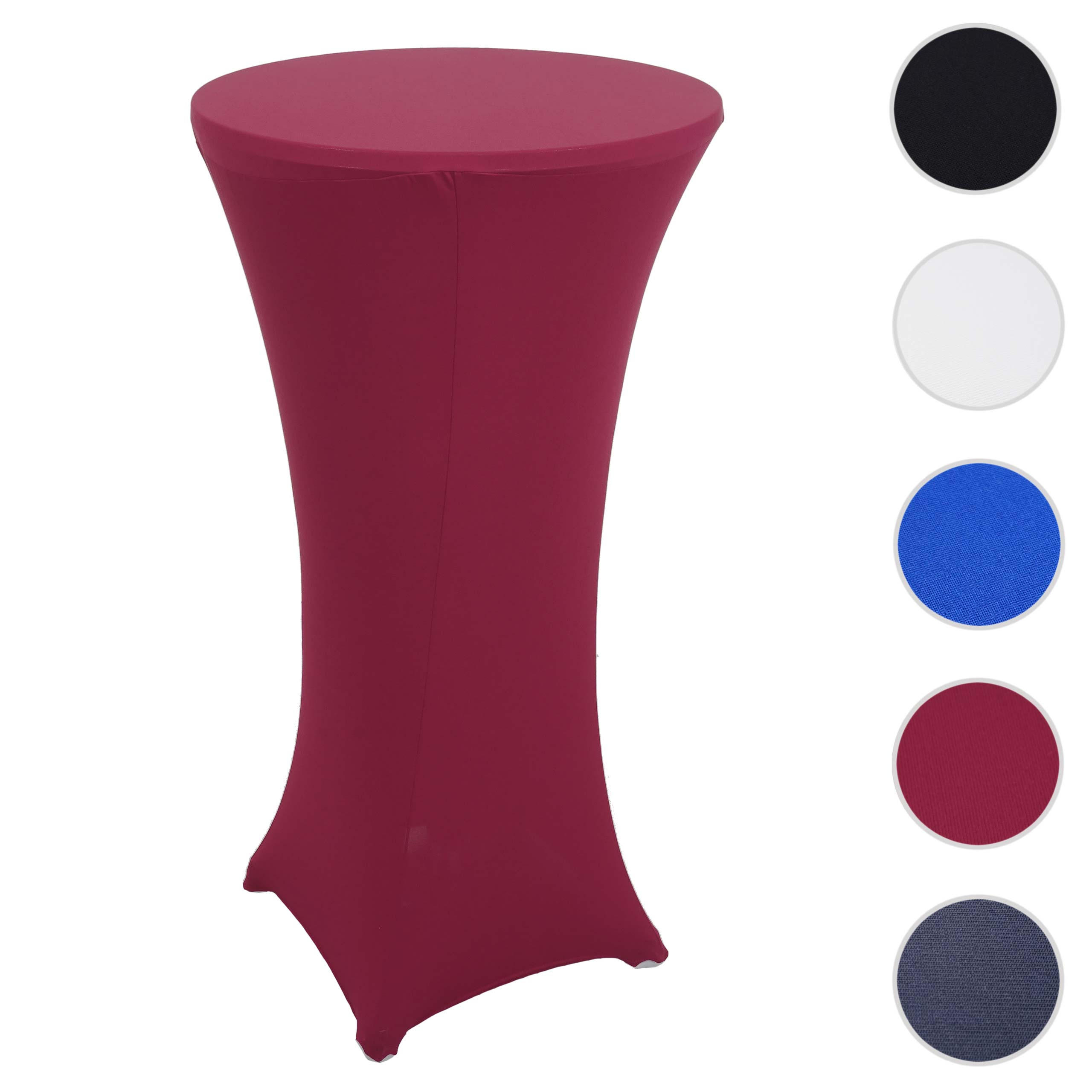 STEHTISCH + HUSSE rund Silber, Bordeaux 2er-Set - Bordeaux/Silberfarben, Textil (60/60/110cm) - MCW