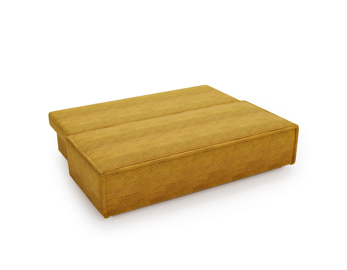 SCHLAFSOFA Mit Bettkasten DUO Poso Stoff Senffarbe - Gelb, Holz (198/89/90cm) - Kaiser Möbel