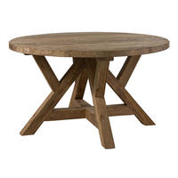 ESSTISCH rund Teak 140x140x78 natur unbehandelt BASSANO #181 - Naturfarben, Holz (140/140/78cm) - Massivmoebel24
