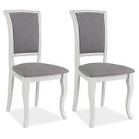 ESSZIMMERSTÜHLE Olivia 2-teilig Weiß / Grau - Weiß/Grau, Holz (45/96/42cm) - Feldmann-Wohnen