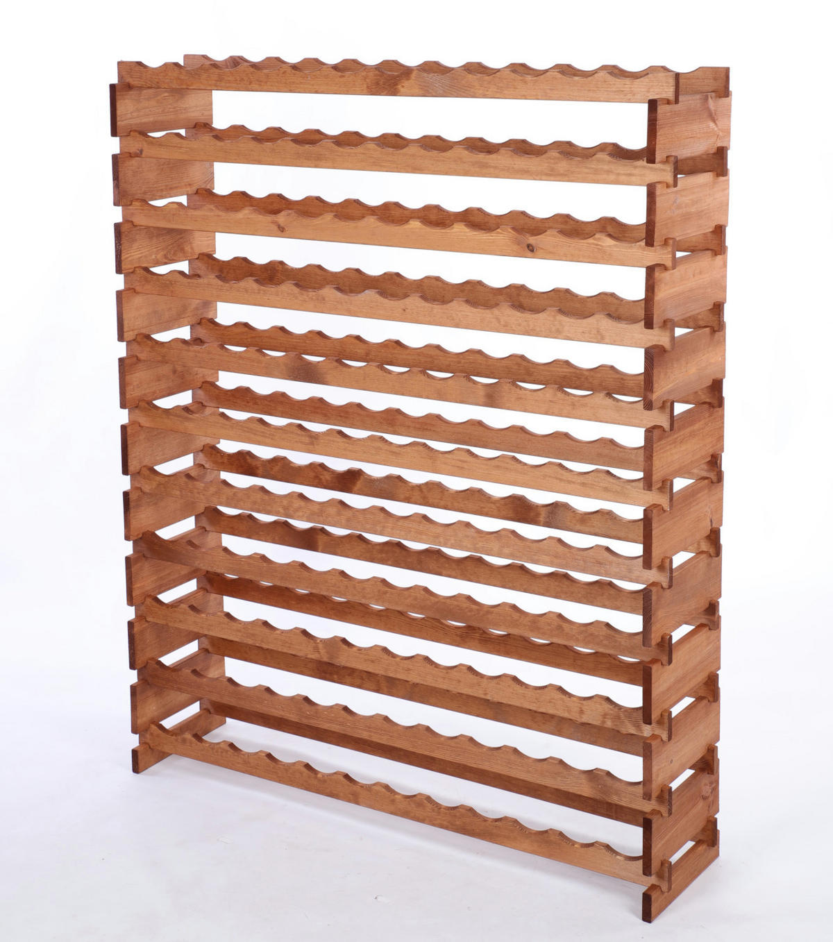 WEINREGAL VINOTECA FLEX PRO HxBxT 149x123x28cm 132 Flaschen auf 11 Ebenen Braun geölt - Braun, Holz (123/149/28cm) - PROREGAL