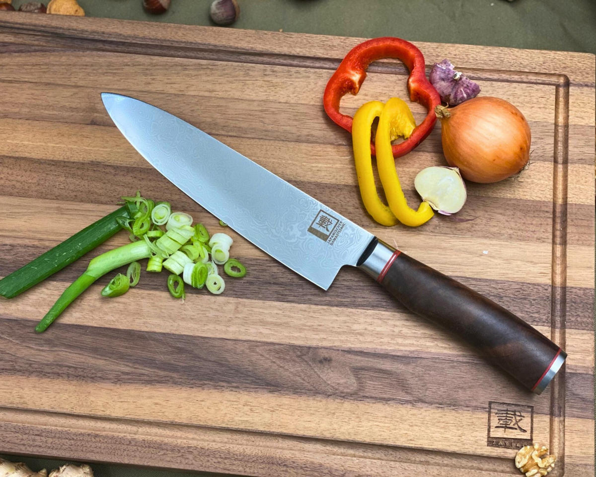 CHEFMESSER Damastmesser Kurumi - Braun, Metall (32cm) - Zayiko