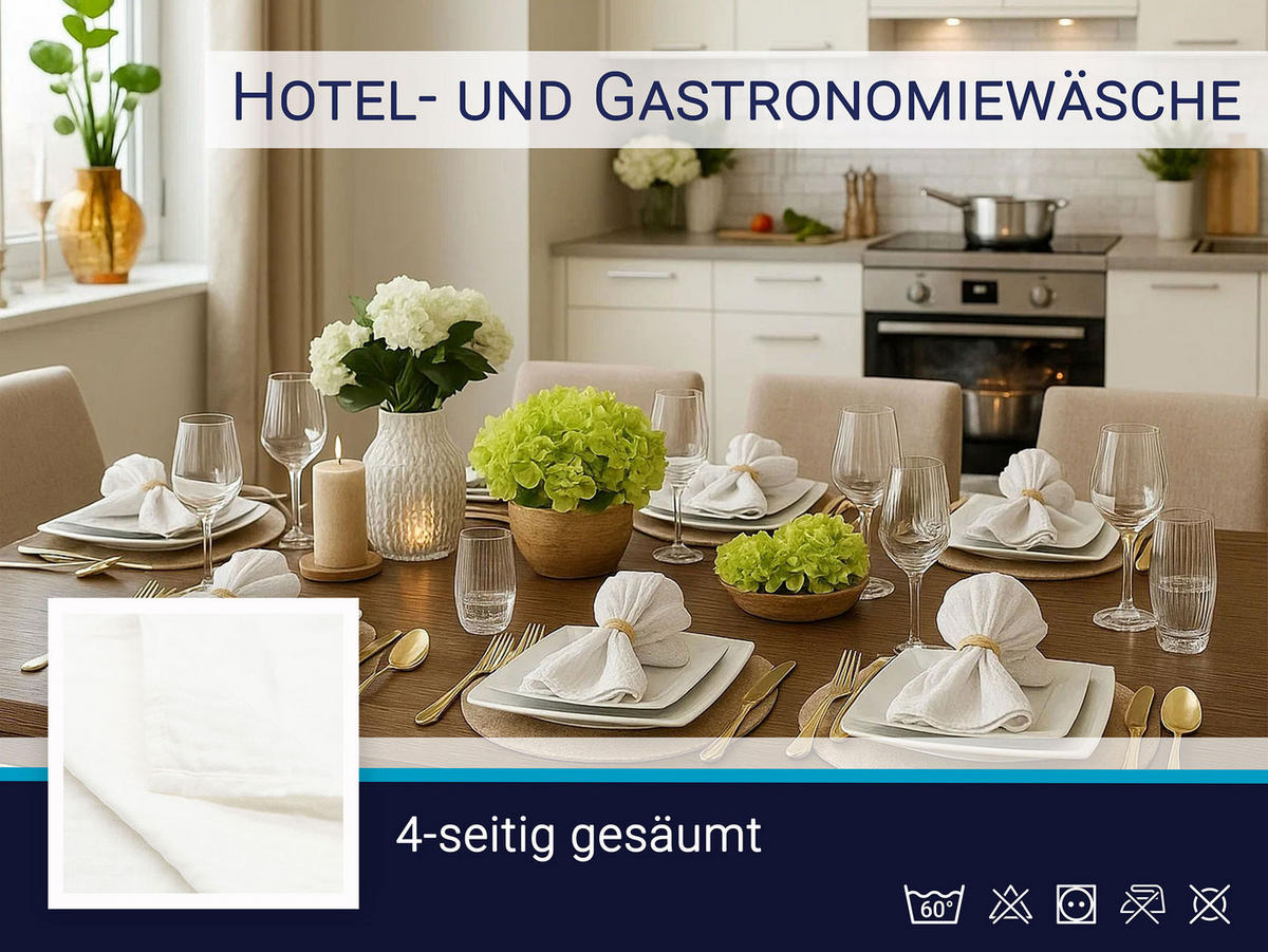 STOFFSERVIETTEN, 6er-Set, 50x50 cm, 100% Baumwolle, Beige - Creme, Textil (50/50cm) - Zollner