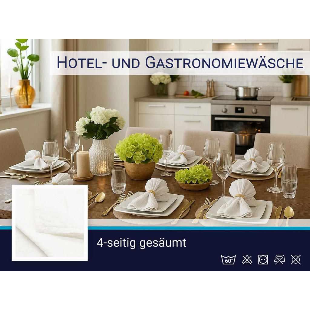 Thumbnail - Zollner Stoffservietten,, Creme, Textil, Quadratisch, 50x50 cm, Wohntextilien, Tischwäsche, Stoffservietten