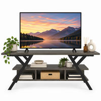 TV Stand Minerva Schwarz und Wenge - Braun, Holzwerkstoff (120/55/35cm) - Decorotika