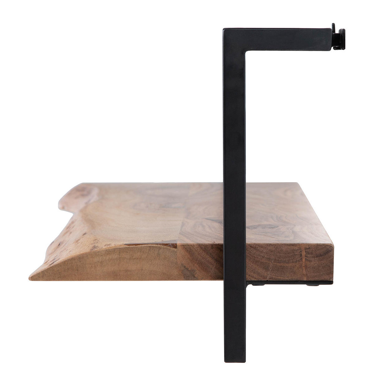 WANDREGAL - Akazie massiv / Metall - Akaziefarben, Metall (100/30/26cm) - home24