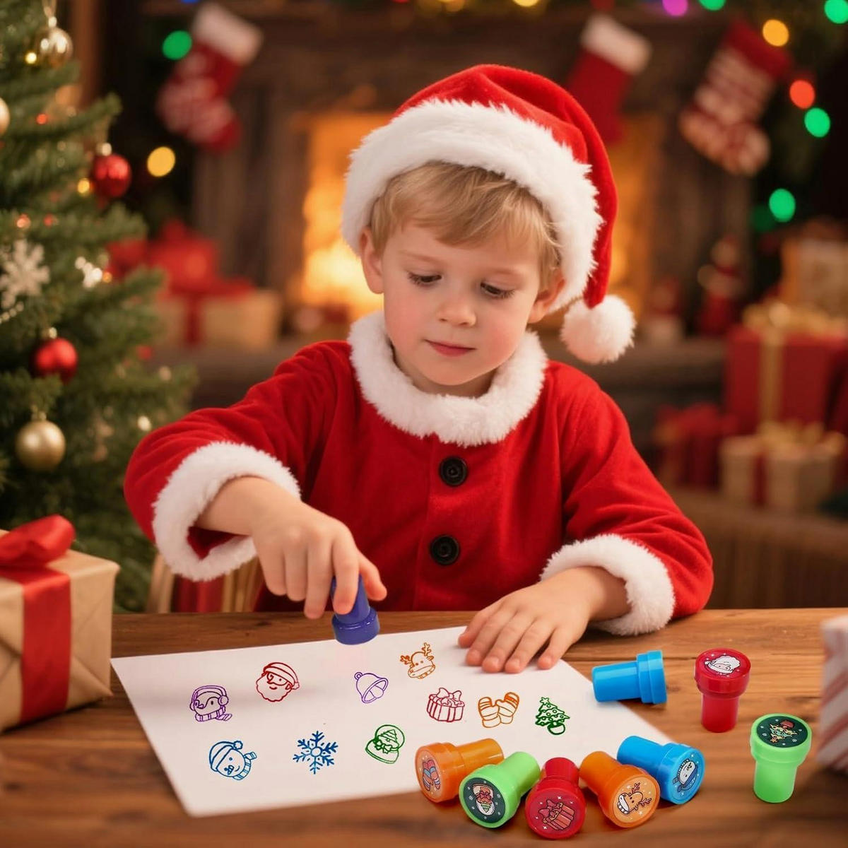 STEMPELSET Kinder Weihnachten 10 Stück - Multicolor, Kunststoff (1/1/1cm)
