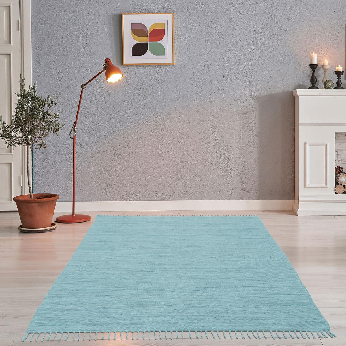 FLECKERLTEPPICH Chindi 120x180 cm - Hellblau, Textil (120/180cm) - Rug and Roll